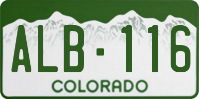 CO license plate ALB116