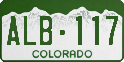 CO license plate ALB117