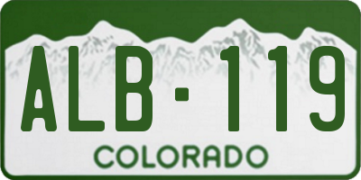 CO license plate ALB119