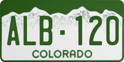 CO license plate ALB120