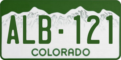 CO license plate ALB121