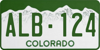 CO license plate ALB124