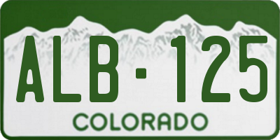 CO license plate ALB125