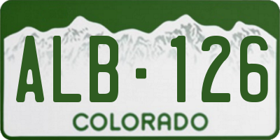 CO license plate ALB126