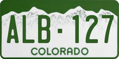 CO license plate ALB127