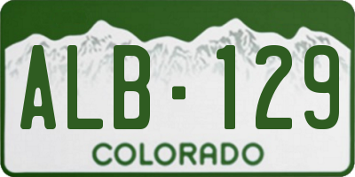 CO license plate ALB129