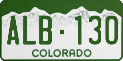 CO license plate ALB130