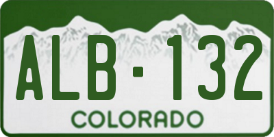 CO license plate ALB132