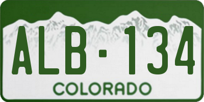 CO license plate ALB134