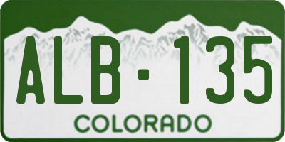 CO license plate ALB135