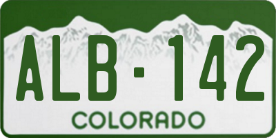 CO license plate ALB142