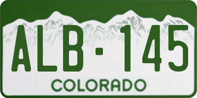 CO license plate ALB145