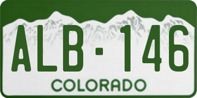 CO license plate ALB146
