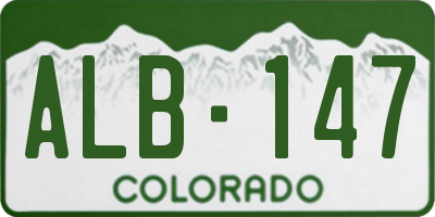 CO license plate ALB147