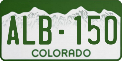 CO license plate ALB150