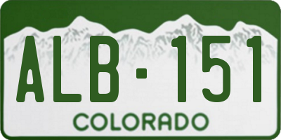 CO license plate ALB151