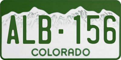 CO license plate ALB156