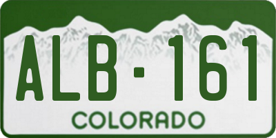 CO license plate ALB161