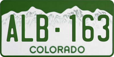 CO license plate ALB163
