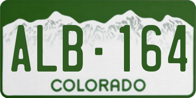 CO license plate ALB164