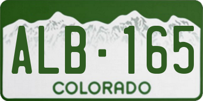 CO license plate ALB165