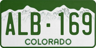 CO license plate ALB169