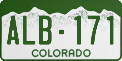 CO license plate ALB171