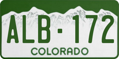 CO license plate ALB172