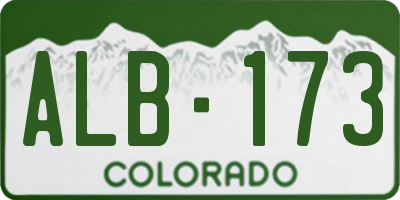 CO license plate ALB173