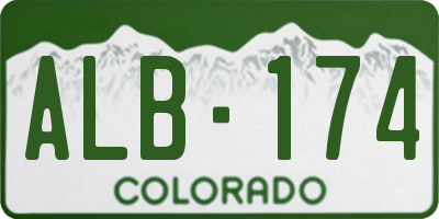 CO license plate ALB174