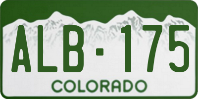 CO license plate ALB175