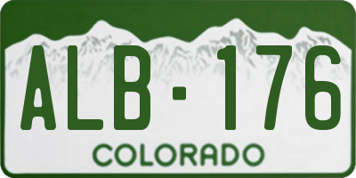 CO license plate ALB176