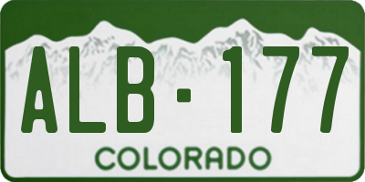 CO license plate ALB177