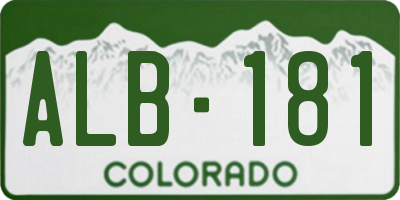 CO license plate ALB181