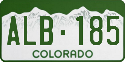 CO license plate ALB185