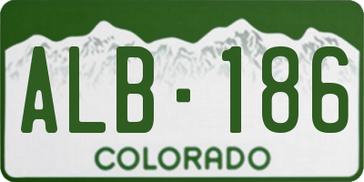 CO license plate ALB186