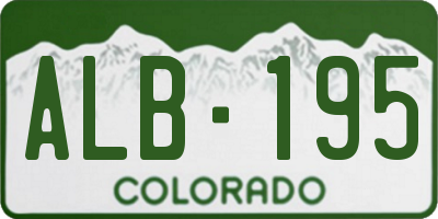 CO license plate ALB195