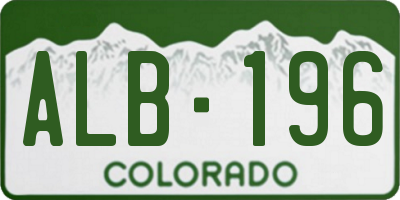 CO license plate ALB196
