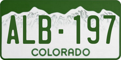 CO license plate ALB197
