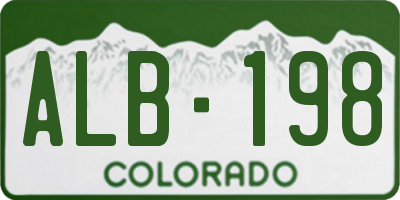 CO license plate ALB198