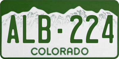 CO license plate ALB224