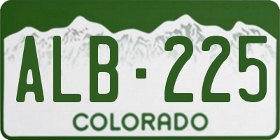 CO license plate ALB225
