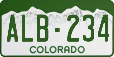 CO license plate ALB234