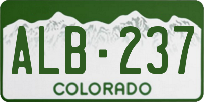 CO license plate ALB237