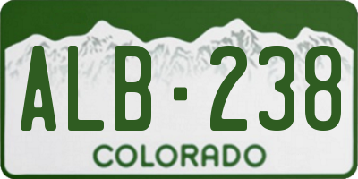 CO license plate ALB238