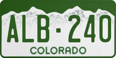 CO license plate ALB240