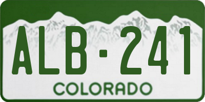 CO license plate ALB241