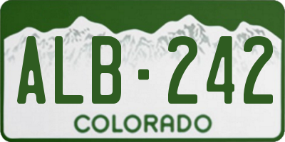 CO license plate ALB242