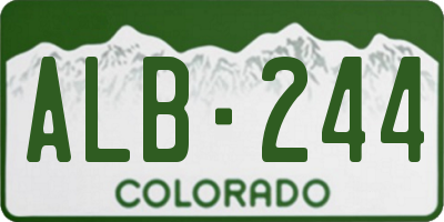 CO license plate ALB244