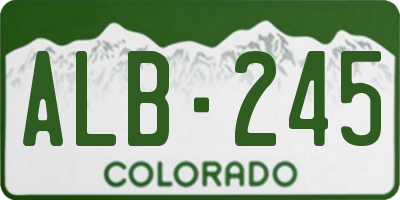 CO license plate ALB245